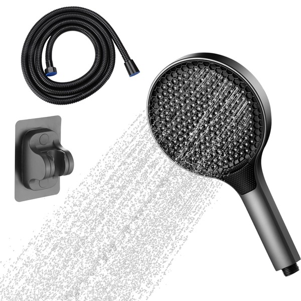 Inodiref Duschkopf mit Schlauch 1.5M Duschkopf Wassersparend mit 3 Strahlarten