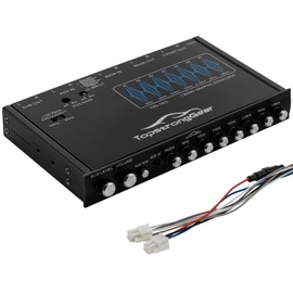 TOPSTRONGGEAR TSG7EQ 7-Band Car Audio Graphic Equalizer with Front 3.5mm Aux Input, High Voltage RCA Outputs and High Level Speaker Inputs