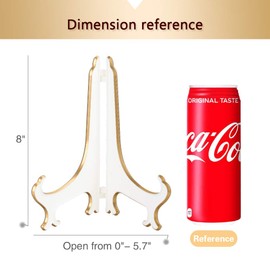 Artliving - Soporte decorativo para placa de 20,32 cm, plástico, soporte para marco de fotos, color blanco y dorado (2 unidades)