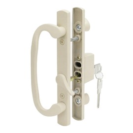 Wynn Hardware 8.5" Legacy Sliding Patio Glass Door Offset Latch Almond Handle Set with Keys - Sash Controls 2265 Keyed Lock - Fits 3-15/16" Screw Hole Spacing and 1-1/4" to 2-1/4" Door Thickness