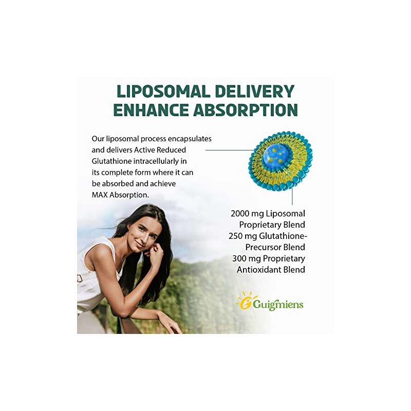 Liposomal Glutathione 2000 MG, 10x Better Absorption, Glutathione Supplement with