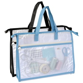2 Pack Needlepoint Bag, Clear Mesh Zipper Pouch with Handle & Extra Pocket, Sewing Bag Suitable for Quilting, Knitting, Stitching and Embroidery Storage Projects, Cross Stitch Bag, A4 Size, Art Sewing