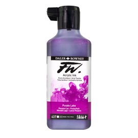 Daler-Rowney FW Acrylic Ink Bottle Purple Lake - Versatile Acrylic Drawing Ink for Artists and Students - Permanent Calligraphy Ink - Archival Ink for Illustrating and More