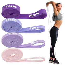 Fitense Ligas de Resistencia para Ejercicio, Bandas para Pull Up con Ancla de Puerta, 4 Niveles, Incluye Póster de Entrenamiento y Bolsa para Gimnasio