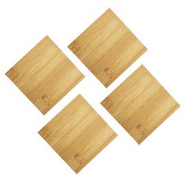 100% Natural Bamboo Trivet Mat Set, Kitchen Wood Hot Pads Trivet, Heat Resistant Pads for Hot Dishes/Pot/Bowl/Teapot/Hot Pot Holders, Anti-Hot Non-Slip Durable (Pack of 4) (4 pc 4" Square)
