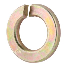 9/16" (50 Pack) Grade 8 Lock Washer, Split, Thru-Hardened, Yellow Zinc by Makers Bolt