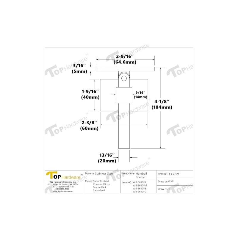 Top Hardware Stainless Steel 316 Garde Wall Mount Adjustable Handrail