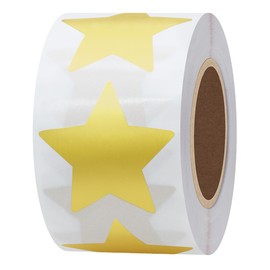 Hybsk 1.5" Gold Metallic Foil Star Shape Paper Sticker Labels Packaging Seals Crafts Wedding Favor Tag Labels 500 Total Per Roll (Gold)