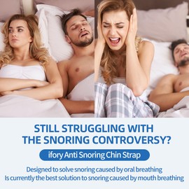 ifory Chin Strap for CPAP Users, Chin Strap for Snoring, Adjustable and Breathable Anti Snoring Chin Strap, CPAP Chin Strap to Keep Mouth Closed for Men or Women