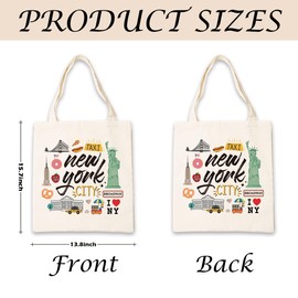 New York Canvas Tote Bag, Canvas Handbag Aesthetic For Women, Reusable Tote Bag, Travel Souvenir Gifts, Birthday Friendship Gifts For Women, Leisure Vacation, Work