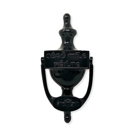 Exclusively Irish Claddagh Door Knocker for Front Door Cead Mile Failte Brass Knocker 8" Welcome Gift Ireland Home Décor (Black Brass)