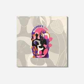 Unbranded Womans Day 4'' X 4'' Square Wooden Coaster