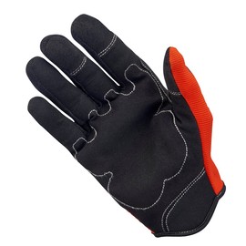 Biltwell Moto Gloves | Motorcycle Gloves | Abrasion Resistance | Breathable Fabric | Open Cuff | Orange Black | Large