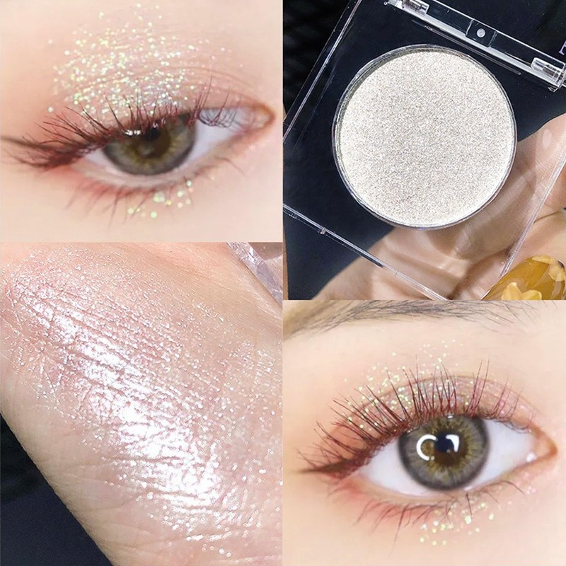 Glitter Eyeshadow Palette, Shimmer Silver Brown Eyeshadow Eye Glitter Makeup,