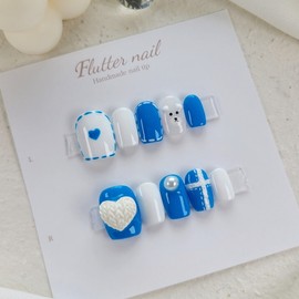 Cozy polar bear handmade nail tips  - Mediaval / 포근포근 북극곰 수제네일팁  - 미디오발