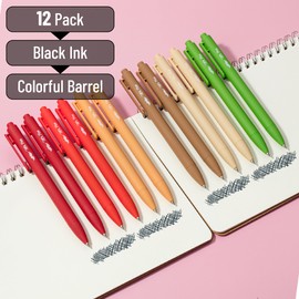 Mr. Pen- Retractable Gel Pens, 12 Pack, Black Ink, Old Mill Color Barrel Gel Pens, Gel Pens Fine Point 0.5mm, Retractable Pens, Cute Pens, Gel Ink Pens, Aesthetic Pens for Journaling Fine Tip Pens