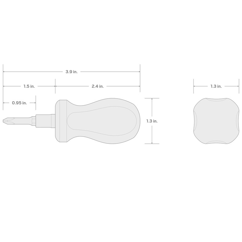 TEKTON 3-in-1 Stubby Phillips/Slotted Multi-Bit Driver (#2 x 1/4 in.,
