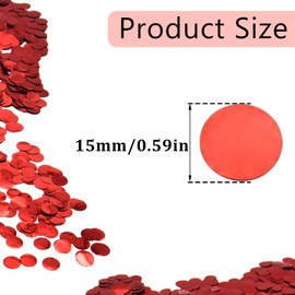 Hocansen 50 g / 1.76 oz Round Confetti 15 mm Table Paper Confetti Metallic Foil Glitter Confetti Confetti Decoration Sequins Table Confetti in High Gloss for Party Decoration (Red/ZX-YX)