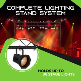 GEARit Lighting Truss System (x2) 12 Ft Tripod Stands With T-Bars (x2) 5 Ft Stage Trusses, 36 Mounting Points, Up to 200 Lbs Capacity for Pro-Grade Portable for DJ Lighting, Bands, Venues and Stages