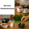 KOOK TIME Ceramic Sugar Bowl with Bamboo Spoon and Lid