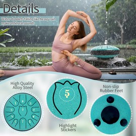 RSASI Steel Tongue Drum 6 Inche 11 Note Steel Drums Rain Chime,Raindrop Drum,Rain Drum for Outside GardenGreen