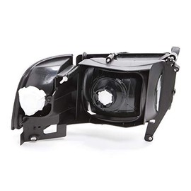 HEADLIGHTSDEPOT Chrome Housing Halogen Clear Euro Headlights Compatible with Dodge Ram 1500 2500 3500 Includes Left Driver and Right Passenger Side Headlamps