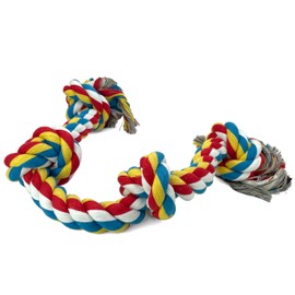 PetBox Knotted Rope Chew Toy for Dogs - Large Four Knot 28"