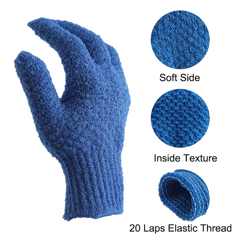 CLEEDY Bath Exfoliating Gloves Scrub - 4 pcs (2 Pair)
