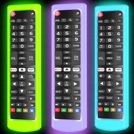 3 Pack Case for LG TV Remotes, Remote Cover for LG Smart TV Remote Control AKB75095307 AKB75375604 AKB74915305 Original, Replacement Silicone Skin Sleeve Glow in The Dark Green Blue Purple