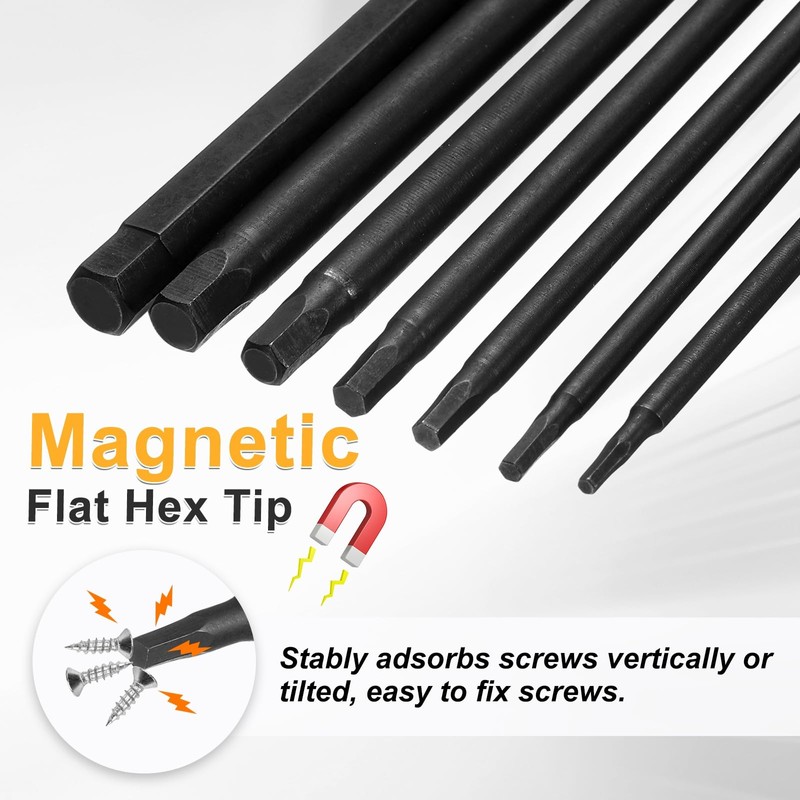 HARFINGTON 5pcs Flat Hex Head Drill Bit H1.5 (1.5mm) Magnetic