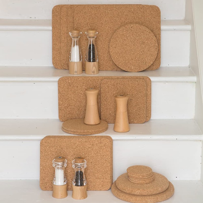 T&G 15034 FSC Certified Cork Round Table Mats/Surface Protectors, Set