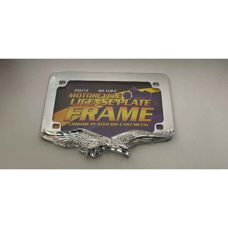 Pilot Eagle Chrome License Plate Frame for 4" x 7"