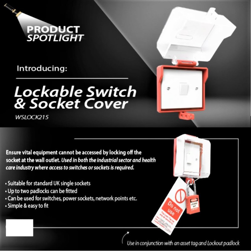Lockout Lockable Switch Socket Cover Single Gang Fixing Screws Double
