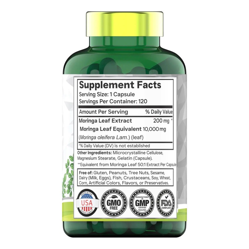 Tnvitamins Moringa 10,000mg Cpsulas 120 Superalimento