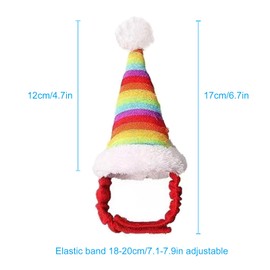ABLAZEZAI Small Pet Christmas Hat, Rabbit Guinea Pig Santa Hat, Kitten 3D Adjustable Xmas Cap, Christmas Costume for Kitty Puppy Bunny Guinea Pig Hamster (Colorful)