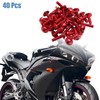 uxcell 40pcs M6 X 20mm Red Aluminum Alloy Motorcycle Hex