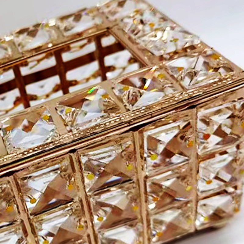 Tissue Box Crystal Iron Shining Paper Holder Home Accessories for
