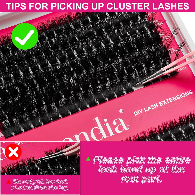Fowendia Lash Clusters Kit Fluff 80D 100D Individual Lashes D