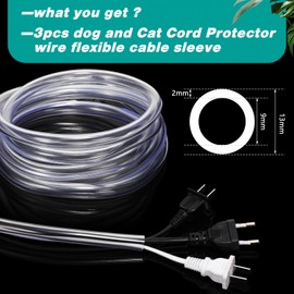 Boao Dog and Cat Cord Protector Clear PVC Cable Cover Keep Cats from Chewing Cord, Dog Cord Protector Flexible Electrical Wire Protector Tubing Cable Sleeves, Home Office Supplies(0.35 Inch x 30 Ft)