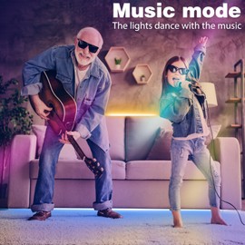 NBBUFF 50FT LED Lights for Bedroom 450LEDs Super Bright RGB LED Strips Lights with Remote and APP Control, Music Sync Color Changing LED Light Strip, Tape Lights for Living Room, Gaming Accessories