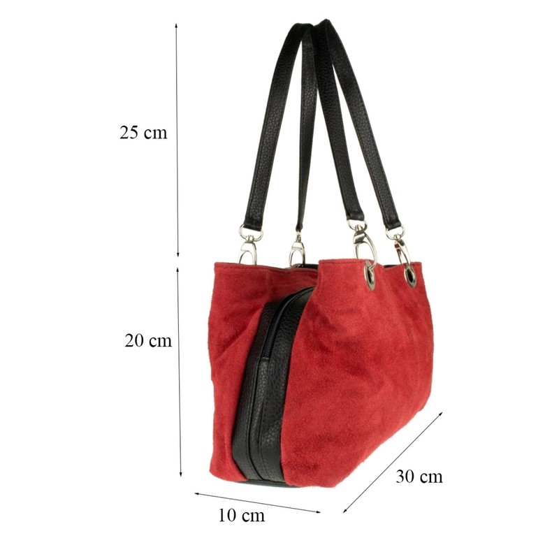 Girly HandBags Italian Suede Leather Shoulder Bag (Fuchsia)