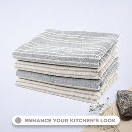 MyHome Country, Tea Towels, Set of 2 Cotton Tea Towels for Kitchen, Large Black and White Kitchen Towels, Tea Towels and Towels, Eco-Friendly, Quick Cleanup, Abtro | Lulea