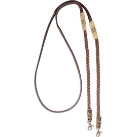Cashel Company Adjustable Leather and Braided Rope Reins with Rawhide Accents Brown N/A