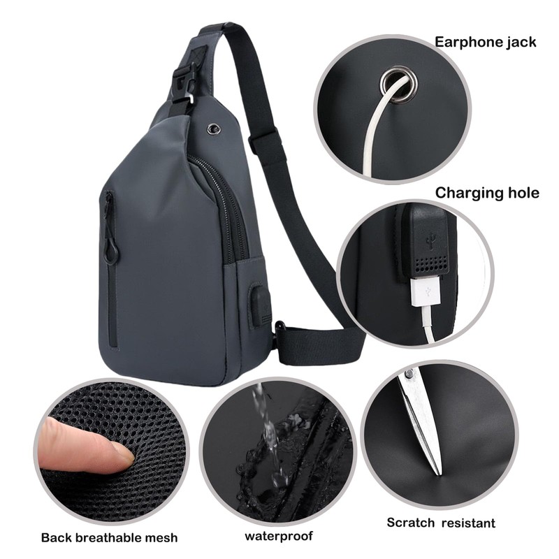 URZOP Waterproof Sling Bag Crossbody Backpack for Men Women Sling