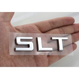 One Pcs SLT Emblem Replacement For 2014-2020 GMC Sierra GMC Yukon 1500HD 2500HD 3500HD (Chrome)