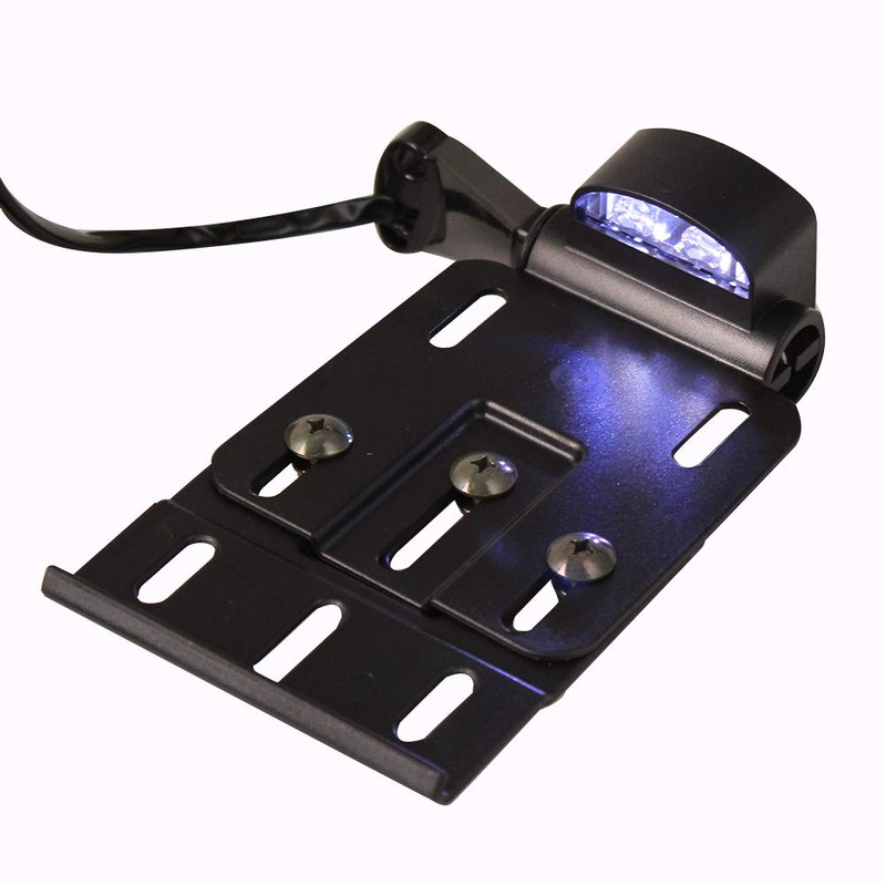AQIMY Motorcycle LED Light License Plate Frames Side Mount License