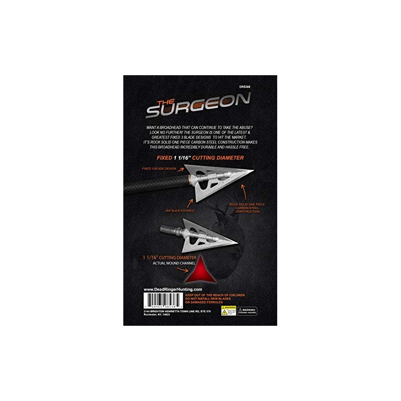 Dead Ringer Javelin Broadhead 100g 3 Pack Silver