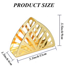 Kettion Napkin Holder, Gold Triangle Paper Napkin Holder Suitable for Dining, Picnic Table, Kitchen Countertops, Bar, Coffee Shop, Indoor & Outdoor (Gold)