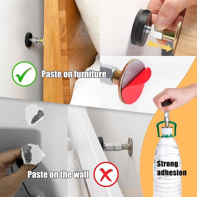 4 Pack Headboard Stoppers, Adjustable Bed Noise Stopper for Wall,