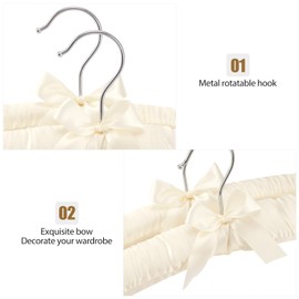 Women's Clothing Padded Hangers, 15 Inch Satin Hangers, Thick Foam Padding, No Shoulder Pads, for Sweaters, Suits, Wedding Dresses, Fine Cashmere (Pack of 5)